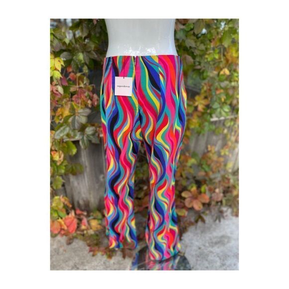 Superdown Tamera Multicolor Rainbow Trousers Pants High Waist Sz XL - Picture 5 of 16